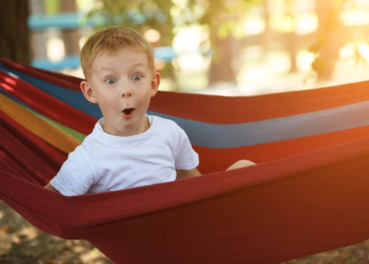 Kids love camping with a hammock