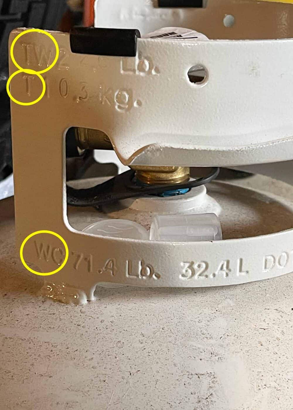 what propane tank markings mean